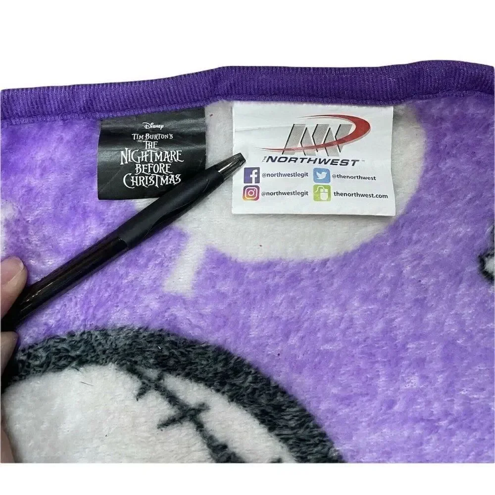Disney Nightmare Before Christmas TNBC Purple Jack Oogie Plush Blanket 49